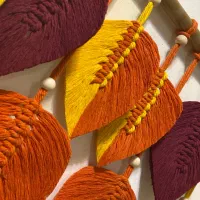دیوارکوب برگ مکرومه|صنایع دستی و سایر لوازم تزئینی|رشت, رشتیان|دیوار