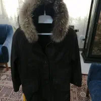 او کت چرمی خارجی کلاه دار دور خز