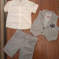 کت ترک و جلیقه بلوزو شلوارک مارک ترک وست طوسی|کفش و لباس بچه|ارومیه, |دیوار