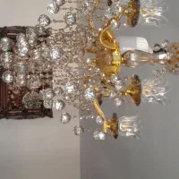 لوستر برنجی همراه با آباژور ست