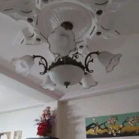 لوستر 5گل سالم سالم رنگ سفید|لوستر و چراغ آویز|رشت, یخسازی|دیوار