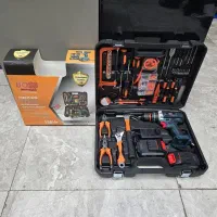 دریل شارژی به همراه کیف ابزار کامل باس