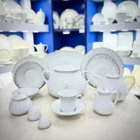 سرویس چینی ۱۲ نفره زرین سریرسپید آکبند