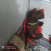 سگ پارچه ای بزرگ و عروسکهای دیگر