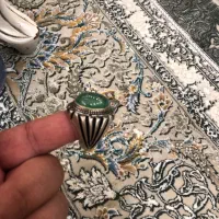 انگشتر عقیق سبز رکاب دست ساز