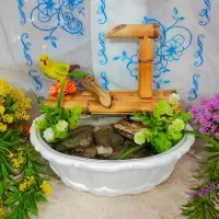 آبنما ، چراغ خواب با صدای دلنشین آب با لامپ LED