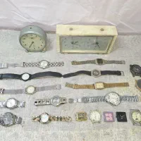 مجموعه ساعت کوکی رومیزی مچی قدیمی عتیقه