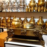 w7omdپایه منقل آهویی برنجی ذغالی سماور
