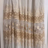 دو عدد پرده کتان ترک|پرده، رانر، رومیزی|مشهد, سجادیه|دیوار