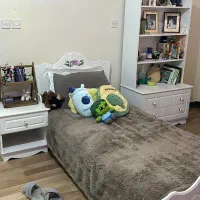 سرویس کامل تخت دخترانه و لوازم شیک ، برند ساحل چوب