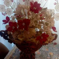 *گل کریستالی باگلدان سفالی*