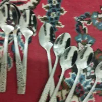 قاشق و چنگال قوری و فنجان نعلبکی|ظروف سرو و پذیرایی|شیراز, گل سرخ|دیوار