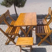 دکوراسیون زیبا با میز و صندلی چوبی تاشو|میز و صندلی غذاخوری|قم, ولیعصر|دیوار