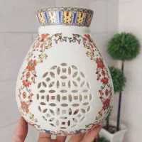 حباب لوستر چینی سرامیکی توری زیبا ۲ عدد