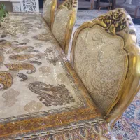 نهار خوری ۸ نفره ورق طلا با کاور