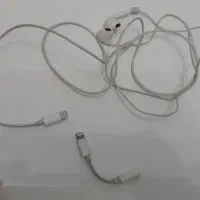 هنزفری سیمی کله شارژ اصلی و کابل تبدیل گوشی اپل