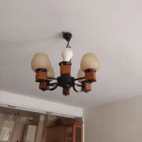 لوستر چوبی 6 شعله