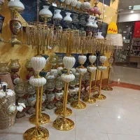 آباژور کنارسالنی طلایی بلند|چراغ خواب و آباژور|اردبیل, |دیوار