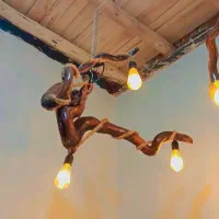 لوستر چوبی پینترستی|لوستر و چراغ آویز|مشهد, ویلاشهر|دیوار