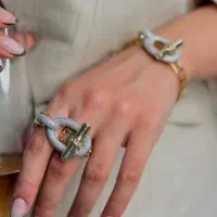 دستبند و انگشتر هرمس روکش طلا۱۸عیار