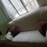 کاورکشی مبل راحتی ۸ نفره رنگ کرم|مبلمان خانگی و میز عسلی|مشهد, انقلاب|دیوار