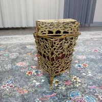 سطل اشغال و جا دستمال کاغذی برنز