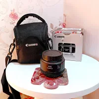 لنز Canon EF 50mm f/1.8 STM در حد آکبند +کیف محافظ|دوربین عکاسی و فیلم‌برداری|تهران, تهرانپارس غربی|دیوار