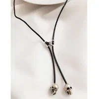 گردنبند بند چرمی آویزدار اسکلت نقره ای|بدلیجات|سنندج, |دیوار