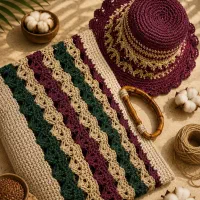 کیف و کلاه دست‌باف صنایع دستی