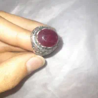 انگشترنقره،نگین یاقوت سرخ،رکاب دستساز(استادفاضل)نو