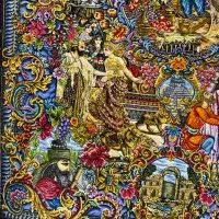 فرش دستباف (بساک) تابلوی ۳ متری کورش ماندانا|فرش|مشکین‌دشت, |دیوار