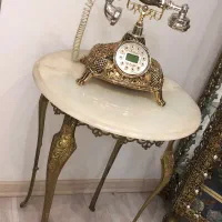 میز تلفن برنزی با سنگ مرمر اصل