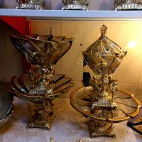 ست ۴ تیکه بلور ساکورای ژاپن پایه برنز برنجیان|ظروف سرو و پذیرایی|ارومیه, |دیوار