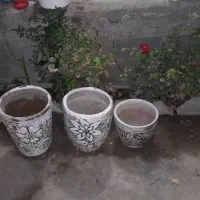 3تاگلدان سفالی وسنگی|صنایع دستی و سایر لوازم تزئینی|بناب, |دیوار