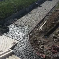 سنگ مالون کوهی آبنما محوطه سازی واش بتن لاشه|خدمات پیشه و مهارت|رشت, گلباغ نماز|دیوار