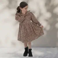 پیراهن دخترانه پاییزه لباس بچگانه مجلسی لینن|کفش و لباس بچه|قم, بنیاد|دیوار