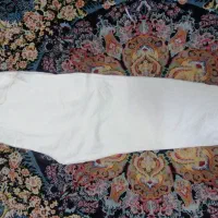 شلوار سفید نیم بگ سفید پارچه ترک نو نو