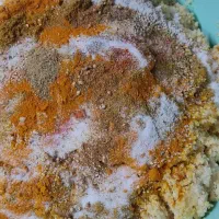 مواد فلافل کنجدی آماده به پخت