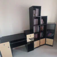 میز کامپیوتر و میز تحریر به همراه 3 باکس کتابخانه