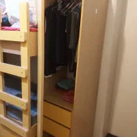 تخت دوطبقه وکمد میز|تخت و سرویس خواب|تهران, سردارجنگل|دیوار