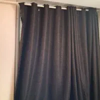 پرده کتان ترک قهوه ای پانچی