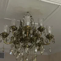 لوستر برنجی ۱۰ شاخه|لوستر و چراغ آویز|تهران, مسعودیه|دیوار