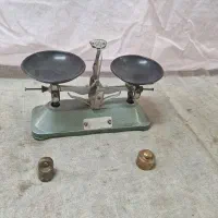 ترازوی زرگری سنگ برنجی قدیمی عتیقه