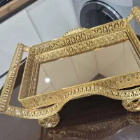 سینی کالسکه ای طلایی طرح آیینه