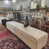 نیکمت دو نفره باکس دار صندوقی پارچه تدی پایه فلزی