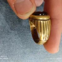 انگشتر برنجی عقیق یمنی|جواهرات|ارومیه, |دیوار