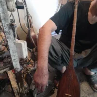 تنبور کاسه چوب توت چمنی با دسته‌ی گردو قدیمی استاد