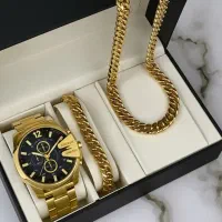 ست ساعت مردانه دستبند و گردنبند