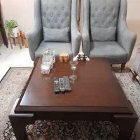 فروش فوری میز جلو مبلی رنگ قهوه ای جنس چوب