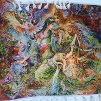 تابلو فرش شفقت دستبافت زیبا نما دار|تابلو فرش|کرمانشاه, |دیوار